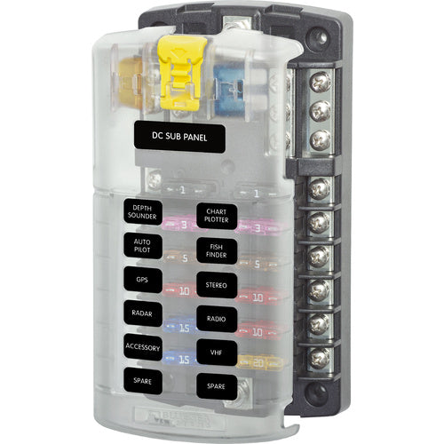 Blue Sea Fuse Block ST Blade Fuse with Negative Busbar & Cover